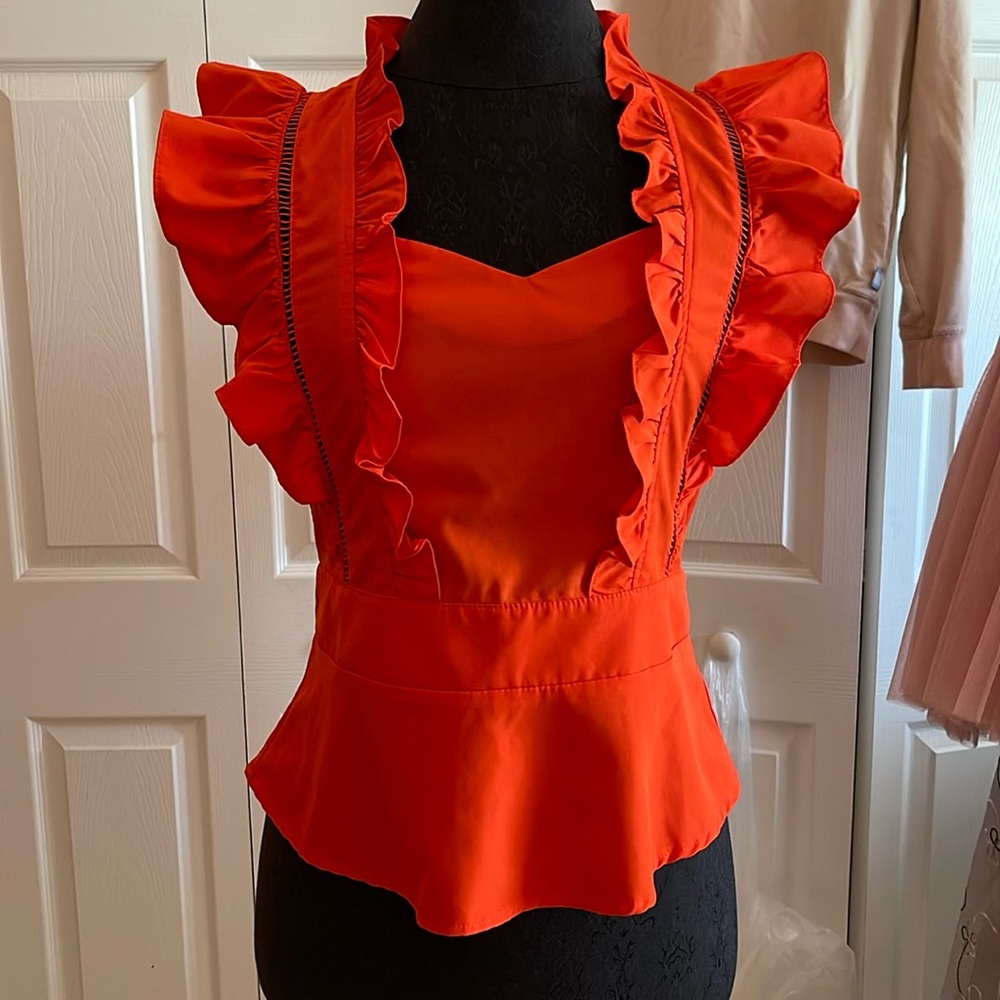 Milk & honey orange blouse (size small but could fit a medium)